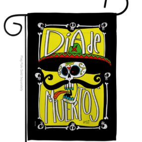 Dia de Muertos Skull - Halloween Fall Vertical Impressions Decorative Flags HG137070 Made In USA