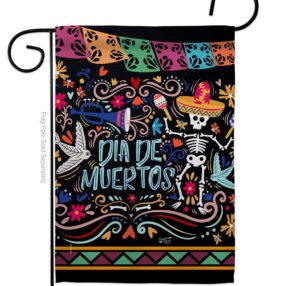 Colorful Dia de Muertos - Halloween Fall Vertical Impressions Decorative Flags HG137071 Made In USA