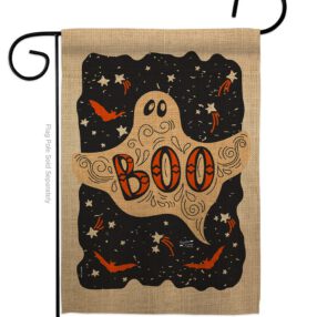 Ghoulish Boo - Halloween Fall Vertical Impressions Decorative Flags HG137095 Made In USA