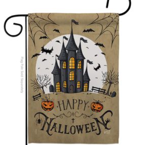 Halloween Castle - Halloween Fall Vertical Impressions Decorative Flags HG137126 Made In USA