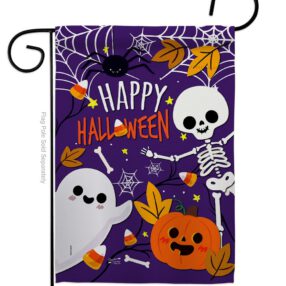 Happy Halloween - Halloween Fall Vertical Impressions Decorative Flags HG137237 Made In USA