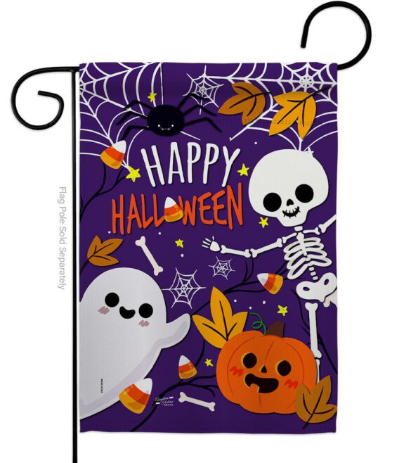 Happy Halloween - Halloween Fall Vertical Impressions Decorative Flags HG137237 Made In USA