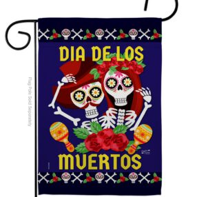 Dia De Los Muertos Pair - Halloween Fall Vertical Impressions Decorative Flags HG137246 Made In USA