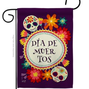 Celebrate Dia de Muertos - Halloween Fall Vertical Impressions Decorative Flags HG137249 Made In USA