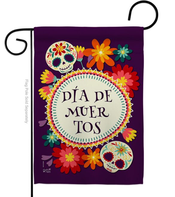 Celebrate Dia de Muertos - Halloween Fall Vertical Impressions Decorative Flags HG137249 Made In USA