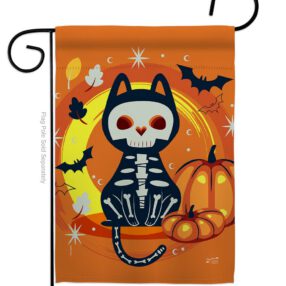 Halloween Black Cat - Halloween Fall Vertical Impressions Decorative Flags HG137265 Made In USA