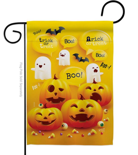 Ghosts And Pumpkins - Halloween Fall Vertical Impressions Decorative Flags HG137557 Made In USA
