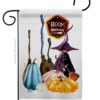 Broom Stop - Halloween Fall Vertical Impressions Decorative Flags HG137584 Made In USA