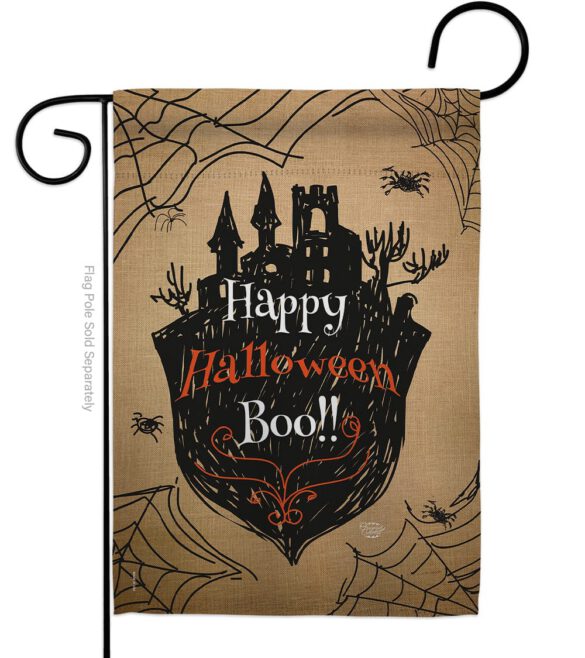 Happy Halloween Boo - Halloween Fall Vertical Impressions Decorative Flags HG191020 Made In USA