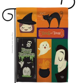 Halloween Trick or Treat - Halloween Fall Vertical Impressions Decorative Flags HG191030 Made In USA