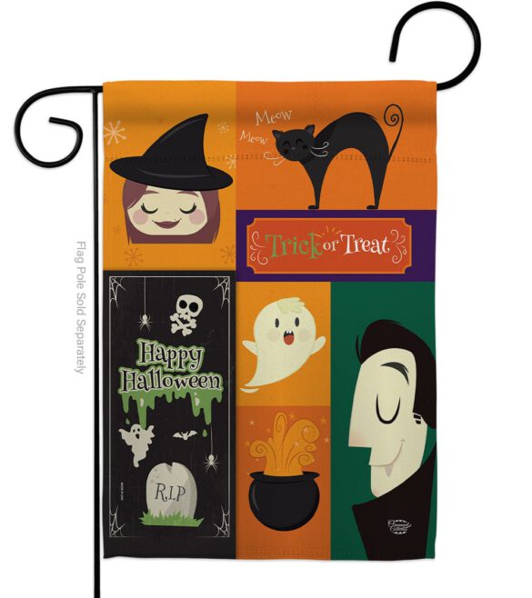 Halloween Trick or Treat - Halloween Fall Vertical Impressions Decorative Flags HG191030 Made In USA