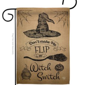 Flip my Witch Switch - Halloween Fall Vertical Impressions Decorative Flags HG191031 Made In USA