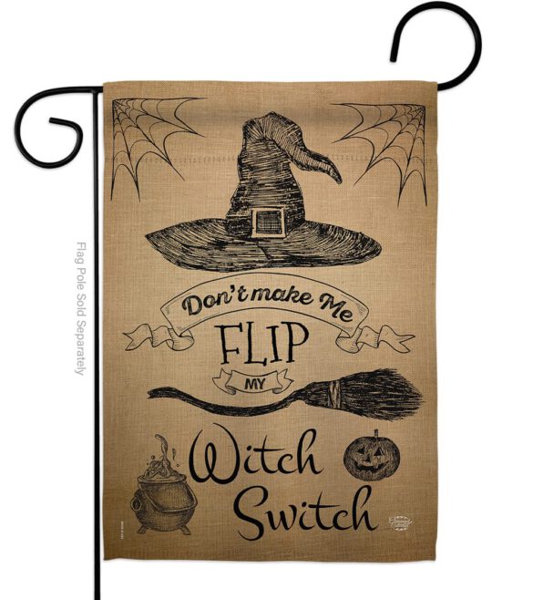 Flip my Witch Switch - Halloween Fall Vertical Impressions Decorative Flags HG191031 Made In USA
