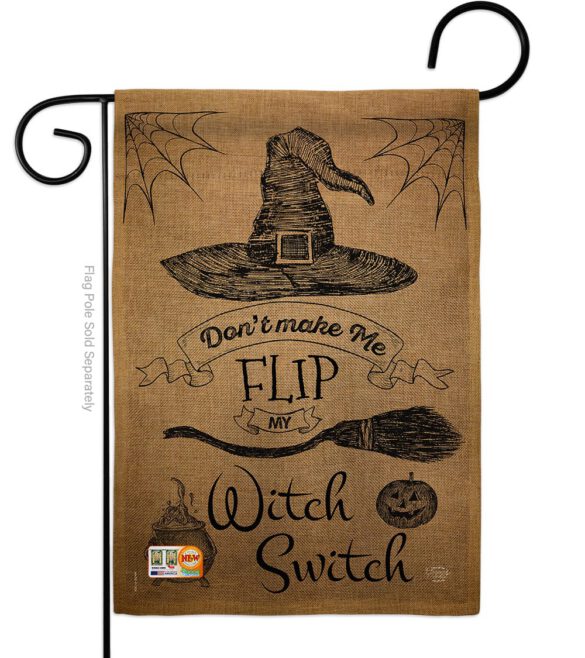 Flip my Witch Switch - Halloween Fall Vertical Impressions Decorative Flags HG191031 Made In USA - Image 8