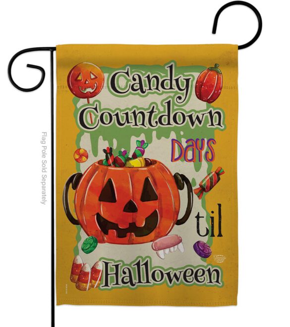 Candy Countdown - Halloween Fall Vertical Impressions Decorative Flags HG191032 Made In USA