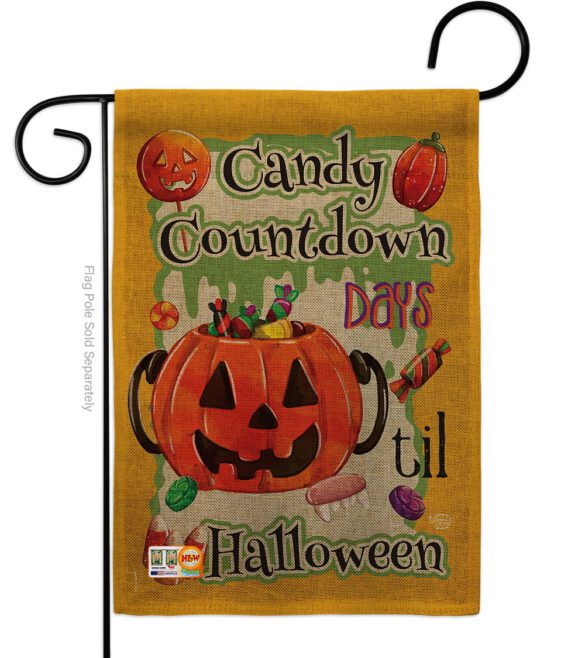 Candy Countdown - Halloween Fall Vertical Impressions Decorative Flags HG191032 Made In USA - Image 8
