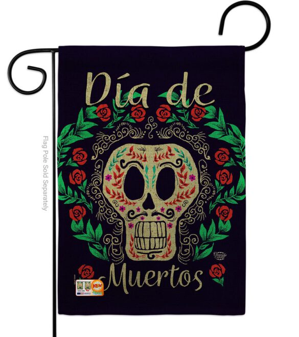 Dia de Muertos Skeleton - Halloween Fall Vertical Impressions Decorative Flags HG192074 Made In USA - Image 8