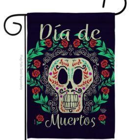 Dia de Muertos Skeleton - Halloween Fall Vertical Impressions Decorative Flags HG192074 Made In USA