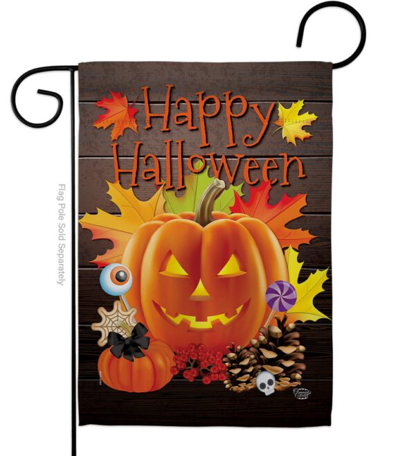Evil Halloween Pumpkin - Halloween Fall Vertical Impressions Decorative Flags HG192141 Made In USA