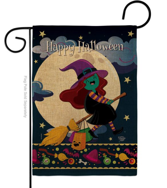 Happy Halloween Witch - Halloween Fall Vertical Impressions Decorative Flags HG192218 Made In USA - Image 11