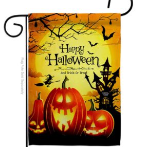 Halloween Happy Pumpkins - Halloween Fall Vertical Impressions Decorative Flags HG192653 Made In USA