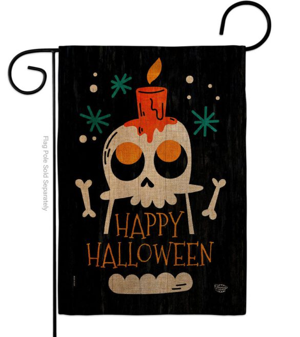 Happy Skull - Halloween Fall Vertical Impressions Decorative Flags HG192664 Made In USA - Image 13