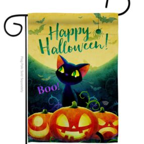 Cute Black Cat - Halloween Fall Vertical Impressions Decorative Flags HG192668 Made In USA