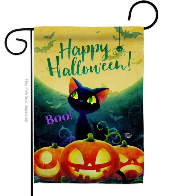 Cute Black Cat - Halloween Fall Vertical Impressions Decorative Flags HG192668 Made In USA