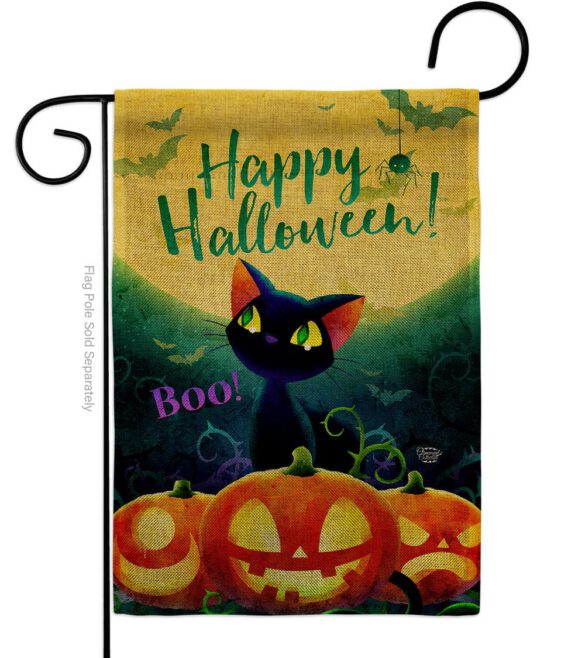 Cute Black Cat - Halloween Fall Vertical Impressions Decorative Flags HG192668 Made In USA - Image 13