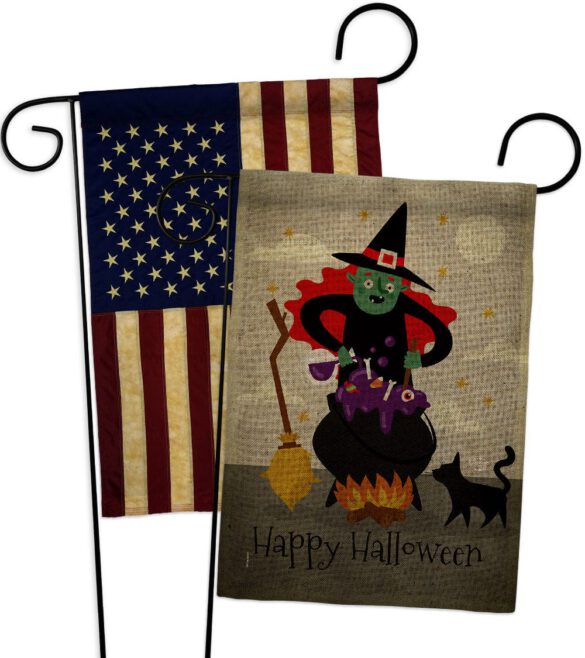 Casting Spells - Halloween Fall Horizontal Impressions Decorative Flags HG190173 Made In USA - Image 28