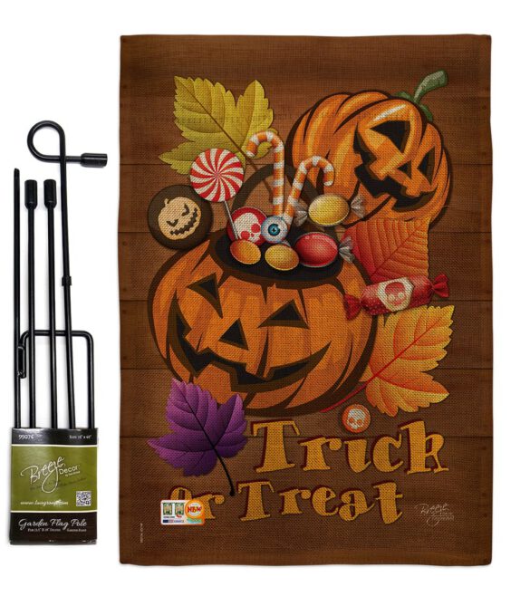 Candy Pumpkin - Halloween Fall Vertical Impressions Decorative Flags HG112003 Made In USA - Image 9