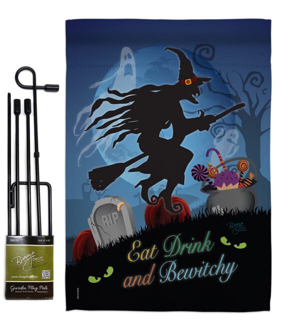 Bewitchy - Halloween Fall Vertical Impressions Decorative Flags HG112005 Made In USA - Image 4