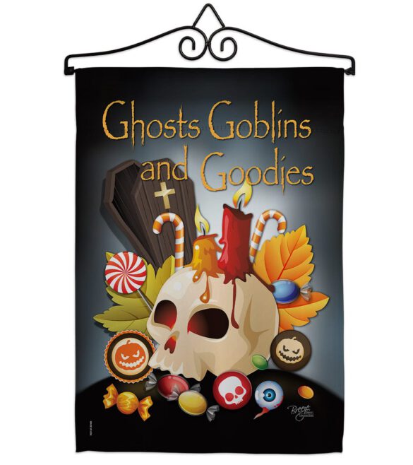 Ghosts Goblins and Goodies - Halloween Fall Vertical Impressions Decorative Flags HG112007 Made In USA - Image 7