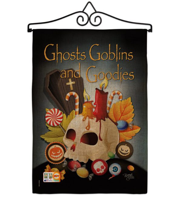 Ghosts Goblins and Goodies - Halloween Fall Vertical Impressions Decorative Flags HG112007 Made In USA - Image 10