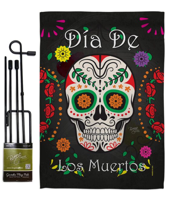 Dia de los Muertos - Halloween Fall Vertical Impressions Decorative Flags HG112009 Made In USA - Image 4