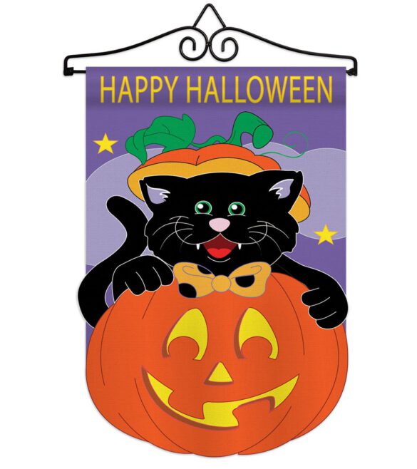 Black Cat - Halloween Fall Vertical Applique Decorative Flags HG112042 Imported - Image 7