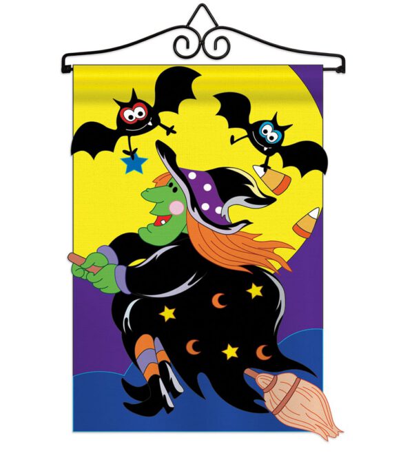 Bats & Witch - Halloween Fall Vertical Applique Decorative Flags HG112044 Imported - Image 10