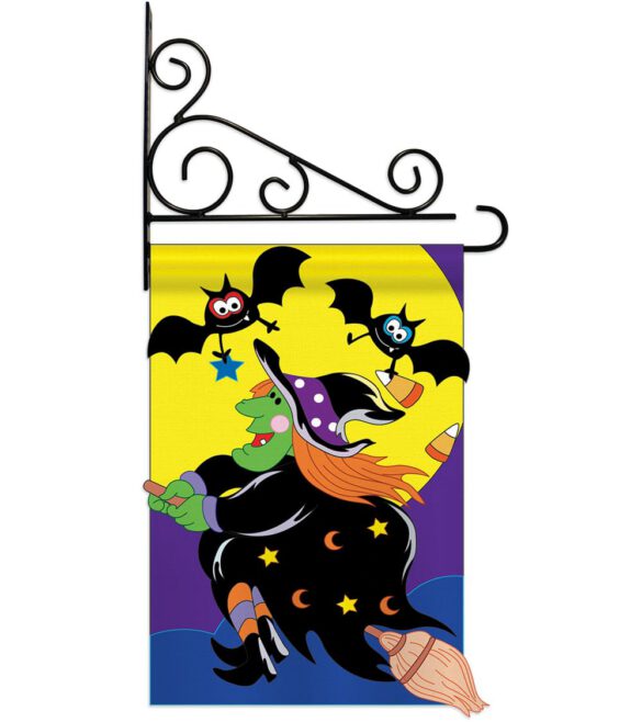 Bats & Witch - Halloween Fall Vertical Applique Decorative Flags HG112044 Imported - Image 5