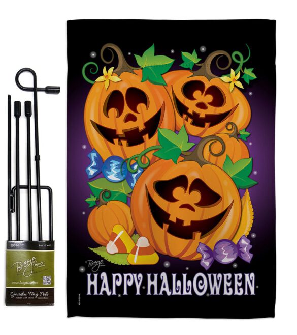 Happy Pumpkins - Halloween Fall Vertical Impressions Decorative Flags HG112049 Made In USA - Image 4