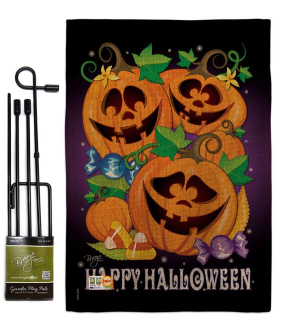 Happy Pumpkins - Halloween Fall Vertical Impressions Decorative Flags HG112049 Made In USA - Image 9