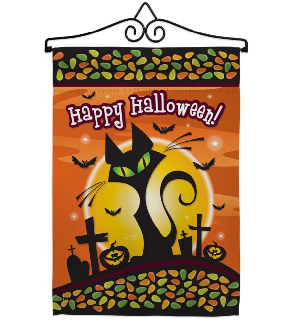 Halloween Black Cat - Halloween Fall Vertical Impressions Decorative Flags HG112050 Made In USA - Image 7