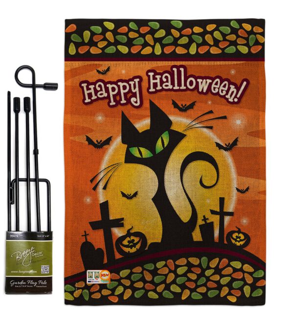 Halloween Black Cat - Halloween Fall Vertical Impressions Decorative Flags HG112050 Made In USA - Image 9
