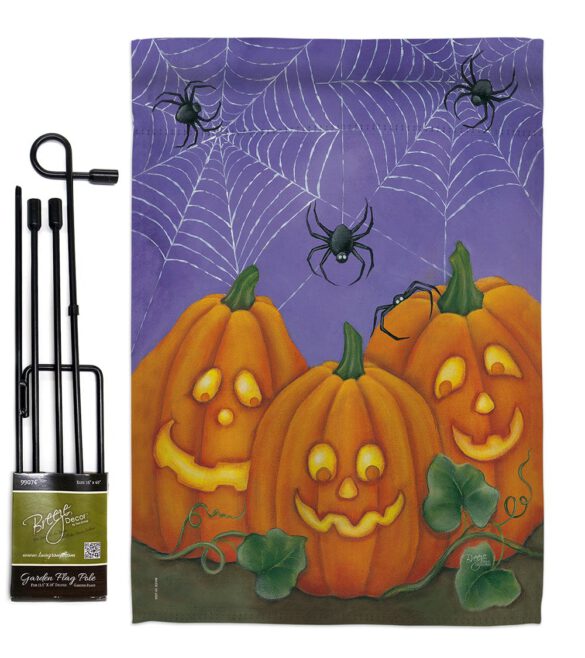 3 Pumpkins - Halloween Fall Vertical Impressions Decorative Flags HG112054 Made In USA - Image 5