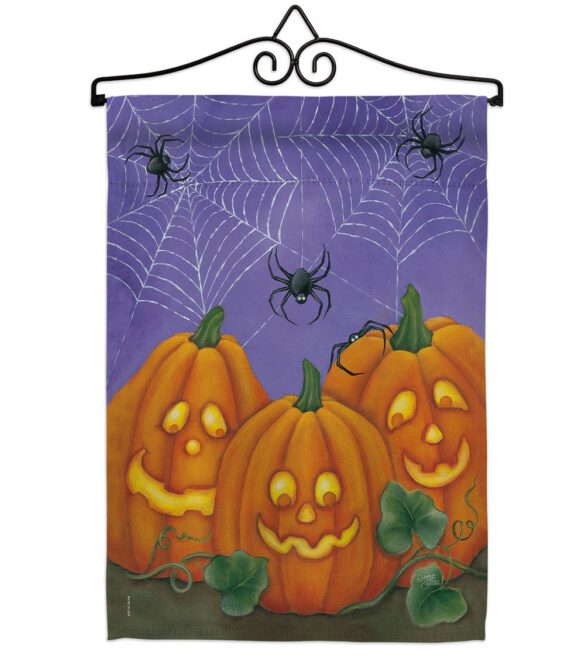 3 Pumpkins - Halloween Fall Vertical Impressions Decorative Flags HG112054 Made In USA - Image 8