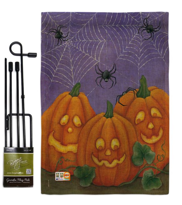 3 Pumpkins - Halloween Fall Vertical Impressions Decorative Flags HG112054 Made In USA - Image 10