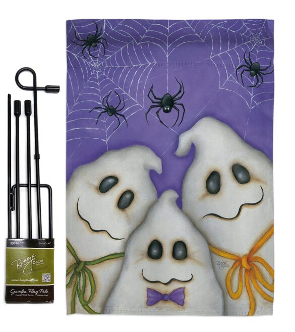 3 Ghosts - Halloween Fall Vertical Impressions Decorative Flags HG112055 Made In USA - Image 5