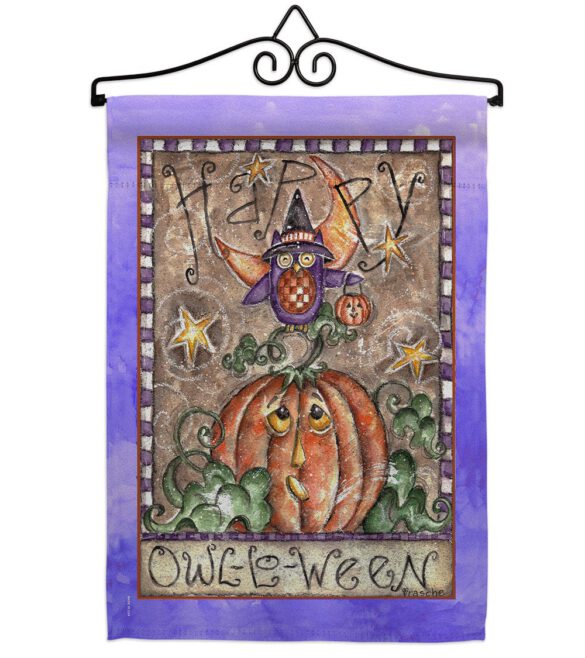 Happy Owl Lo Ween - Halloween Fall Vertical Impressions Decorative Flags HG112064 Made In USA - Image 7