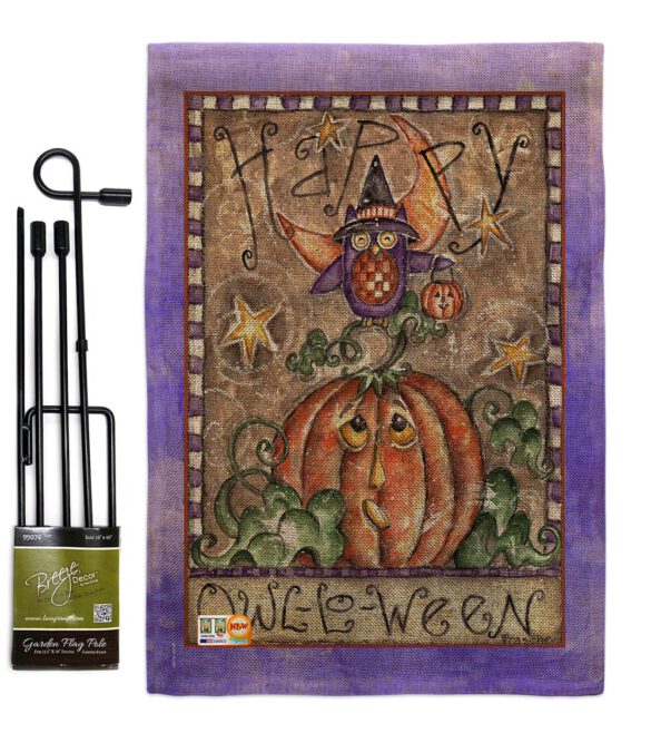 Happy Owl Lo Ween - Halloween Fall Vertical Impressions Decorative Flags HG112064 Made In USA - Image 9