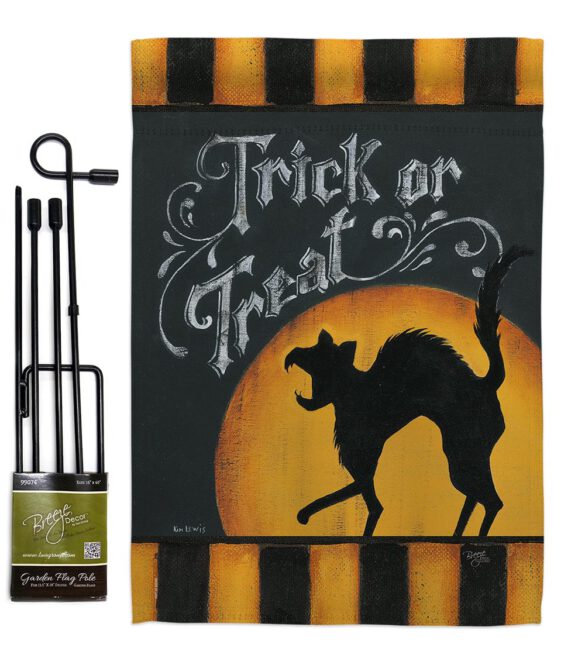 Black Cat Creeping - Halloween Fall Vertical Impressions Decorative Flags HG112075 Made In USA - Image 4