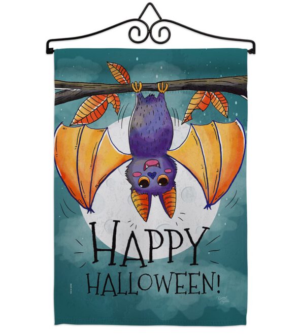 Happy Halloween Bat - Halloween Fall Vertical Impressions Decorative Flags HG112076 Made In USA - Image 7